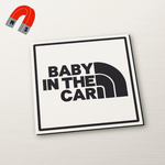 【マグネット】BABY IN CAR:レインボー角デザインWH/BK