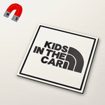 【マグネット】KIDS IN CAR:レインボー角デザインWH/BK