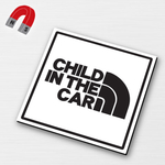 【マグネット】CHILD IN CAR:レインボー角デザインWH/BK