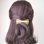 リボンの透かしバレッタ＊ゴールド　ヘアアクセサリー　バレッタ