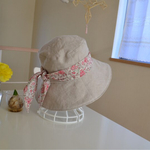 ホワイトベージュ リバティ ベーシック リバーシブル 帽子  57〜59cm