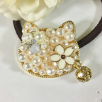 858)桜とパールのキラリヘアゴム 