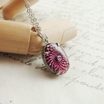 Vintage Amethyst Glass Sunburst Stone ネックレス