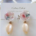 【オーダー品】アンティーク風ピンクかすみ草とアイボリービーズ