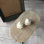 ＊コットンパールと小花のブーケピアス＊