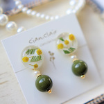 【オーダー品】ミモザとカーキビーズ