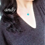 Four Leaf Clover Turquoise Gold Charm Necklase