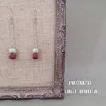 小さなキャンディピアス・イヤリング/ミント×ワインレッド