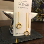 ダブルフープと華奢チェーンのロングピアス