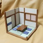 ミニチュア 昭和風４畳半+テーブル＋座布団４つ