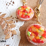 【再販】春色のフルーツタルトストラップ