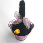 【Sale!】バケツ猫（メモクリップ＆針刺し）　黒猫
