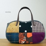 そらまめバッグ(wool patch - retro color ｰ)