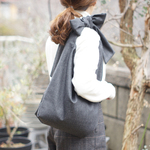 woolのリボンのバッグ（ダークグレー）