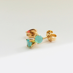 ✳︎14kgf✳︎シーブルーカルセドニー一粒ピアス