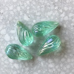 ヴィンテージ アクリルドロップビーズ CグリーンAB 25mm 4こ