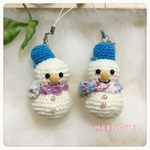 雪だるまストラップ(青)