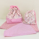 送料無料【お名前シール付き】入園・入学用ランチセット（スイーツ）pink