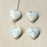 VINTAGE HEART GRANITE IVORY MARBLE BEADS