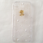 ❤︎再販4❤︎ゴールドローズとパールのヴィンテージ iPhoneケース