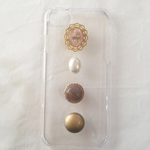 ❤︎再販3❤︎かすみ草と金箔のヴィンテージiPhoneケース