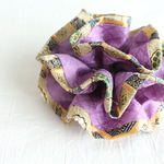 着物シュシュ♡金襴×正絹羽二重（鉄紺）和を身近に可愛く！
