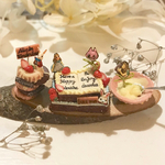 alice in wonderland★バレンタインの二段ブックケーキセット★アリスのロリポップチョコ