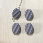 VINTAGE GRAY OVAL TWIST ACRYL BEADS
