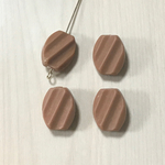 VINTAGE BROWN OVAL TWIST ACRYL BEADS