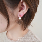 little フラワーイヤリング˚✧₊⁎brown