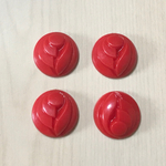VINTAGE RETRO RED ROUND DESIGN CABOCHON  