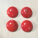 VINTAGE RED MARBLE DOME CABOCHON  