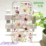 訳あり値引40%off  ＊ 桜 ＊ 限定1点＊iphone7/8用押し花ケース   スワロフスキーいっぱい♡スマホケース