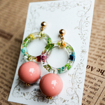 春色❤︎ピンクビーズ×サークルピアス