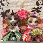 羊毛フェルト猫のお雛様ミニ