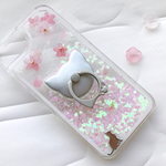 桜🌸春猫🌸ゆれる花びら スマホケース iPhoneケース iPhone8/iPhone7/iPhone6/iPhone6s ウォーターケース 流砂