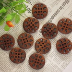 ウッドボタン（透かし花）★10個セット