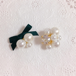 アシンメトリー ビジュー ピアス