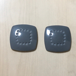 VINTAGE GRAY SQUARE DESIGN CABOCHON  