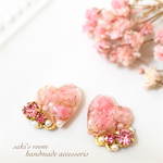 春待ち…ハートビジューピアス(イヤリング)