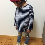 オーバーシャツ☆ネイビーボーダー
