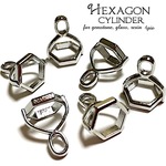 【石やレジンに✩】六角形ペンダントシリンダー【ワンランク上のデザインに✧】４個セット【スタイリッシュ素材✩】