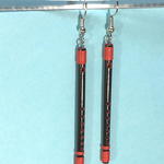 黒塗赤天地巻お囃子用篠笛ピアス【受注製作】《第3販》