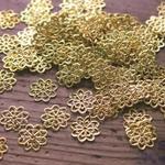 透かしパーツお花14mm【50個】ゴールド