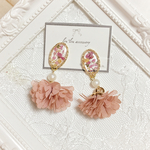 春♡アリッサム×フラワー  タッセル ビジューピアス 