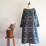 【送料無料】動物達とボタニカル柄ワンピース