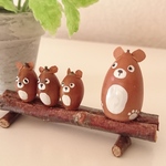 どんぐりクマと３匹の子グマの置物