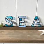 ステンドグラス ミニガラスレター SEA 