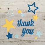 アルバムデコレーション素材 thank you  あお 