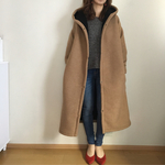  イタリー製とっても軽いフード付きロングコート